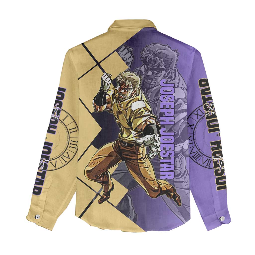 Joseph Joestar JoJo's Bizarre Adventure Women Casual Shirt with Hamon Pose and Strategic Battle Design - The Mazicc