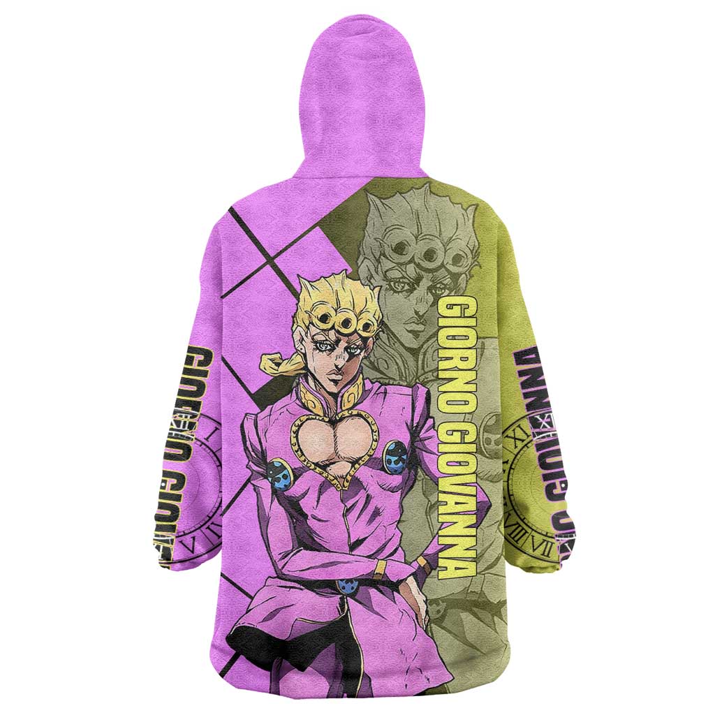 Giorno Giovanna JoJo's Bizarre Adventure Wearable Blanket Hoodie with Gold Experience Pose and Stylish Stand Design - The Mazicc