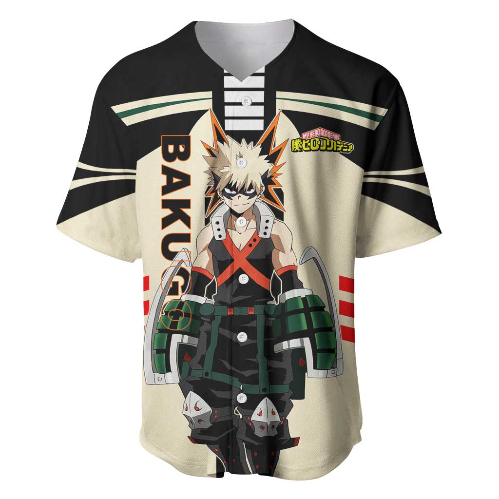 Katsuki Bakugo My Hero Academia Baseball Jersey with Explosion Quirk and Dynamic Action Design - The Mazicc