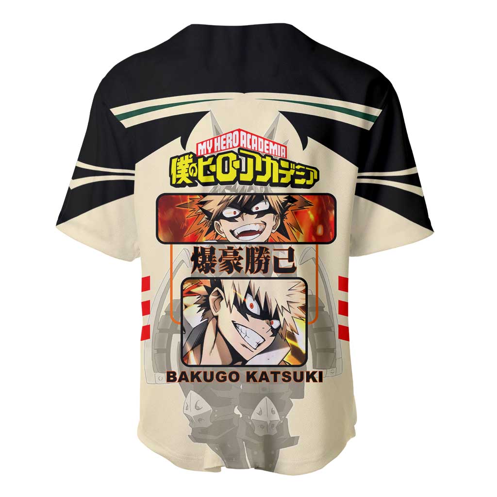 Katsuki Bakugo My Hero Academia Baseball Jersey with Explosion Quirk and Dynamic Action Design - The Mazicc