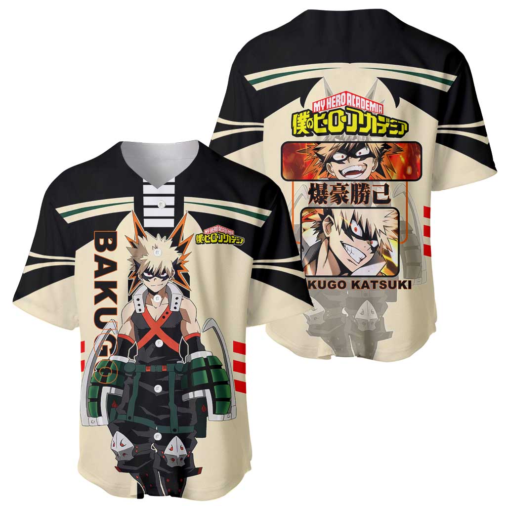 Katsuki Bakugo My Hero Academia Baseball Jersey with Explosion Quirk and Dynamic Action Design - The Mazicc