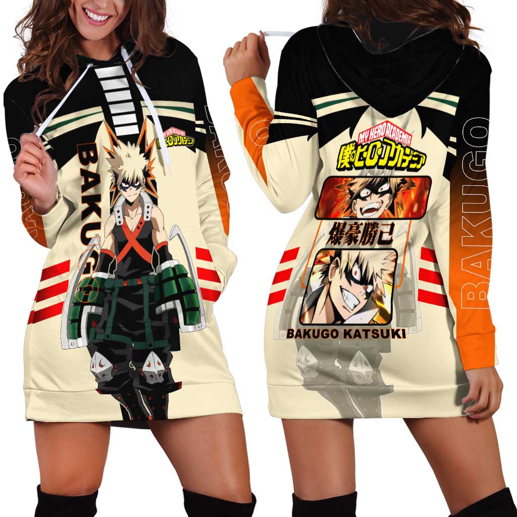 Katsuki Bakugo My Hero Academia Hoodie Dress with Explosion Quirk and Dynamic Action Design - The Mazicc