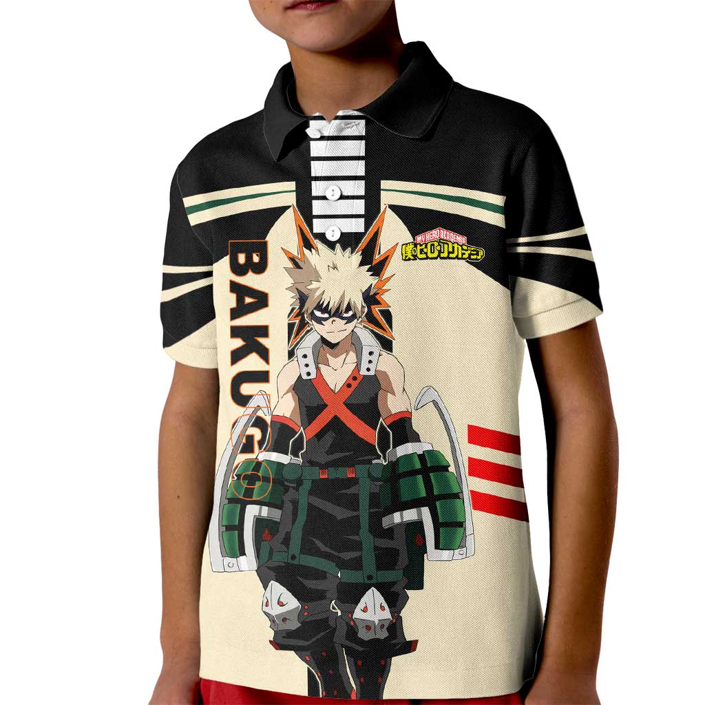 Katsuki Bakugo My Hero Academia Kid Polo Shirt with Explosion Quirk and Dynamic Action Design - The Mazicc