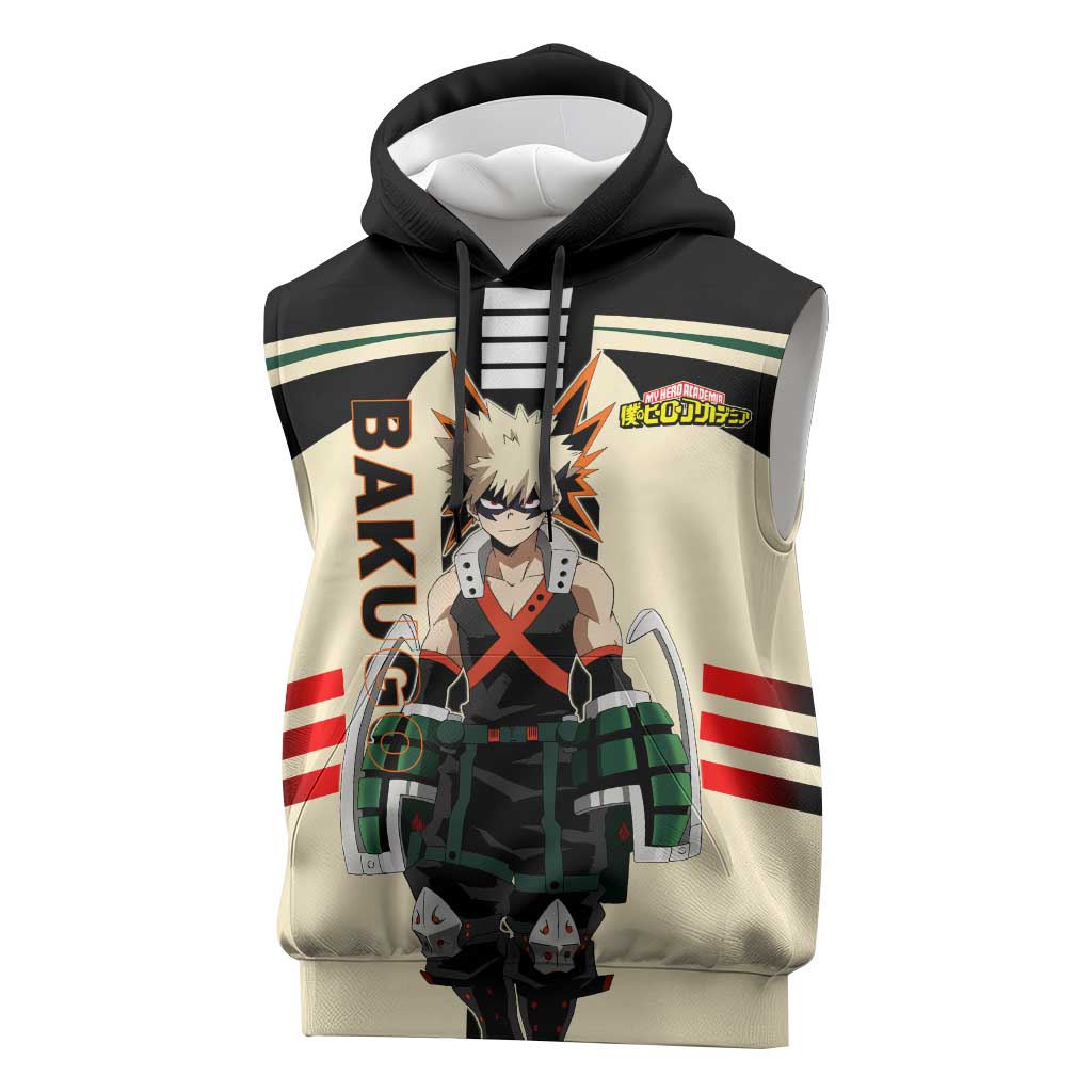 Katsuki Bakugo My Hero Academia Sleeveless Hoodie with Explosion Quirk and Dynamic Action Design - The Mazicc
