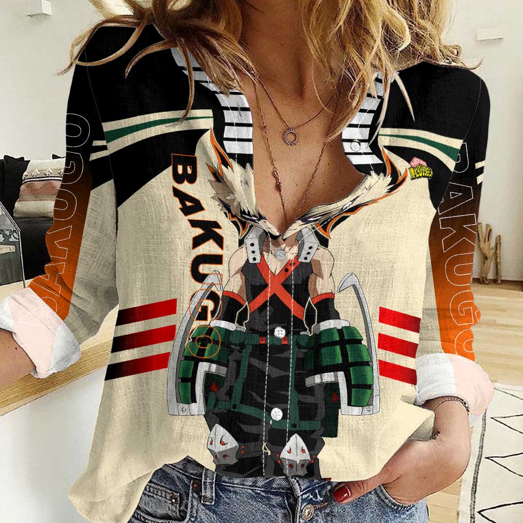 Katsuki Bakugo My Hero Academia Women Casual Shirt with Explosion Quirk and Dynamic Action Design - The Mazicc