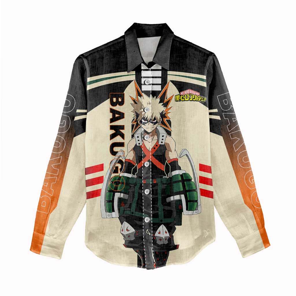 Katsuki Bakugo My Hero Academia Women Casual Shirt with Explosion Quirk and Dynamic Action Design - The Mazicc