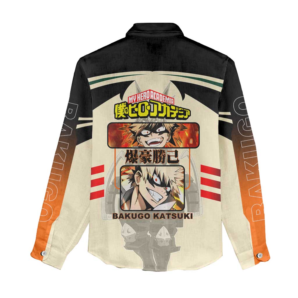 Katsuki Bakugo My Hero Academia Women Casual Shirt with Explosion Quirk and Dynamic Action Design - The Mazicc