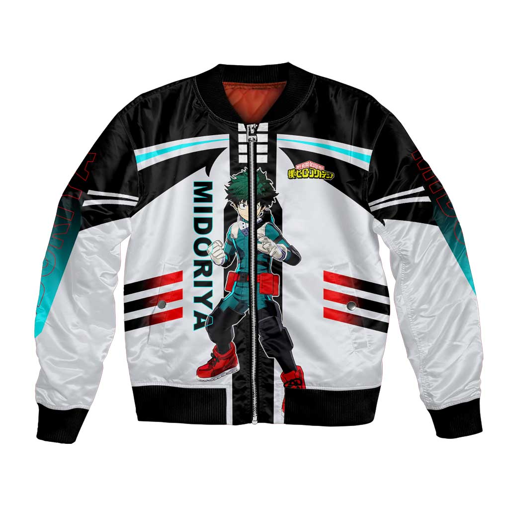 Izuku Midoriya My Hero Academia Bomber Jacket with One For All Quirk and Heroic Action Design - The Mazicc