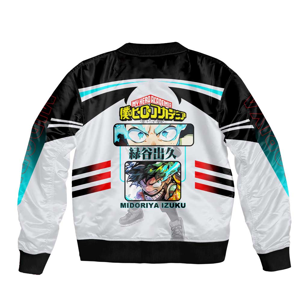 Izuku Midoriya My Hero Academia Bomber Jacket with One For All Quirk and Heroic Action Design - The Mazicc