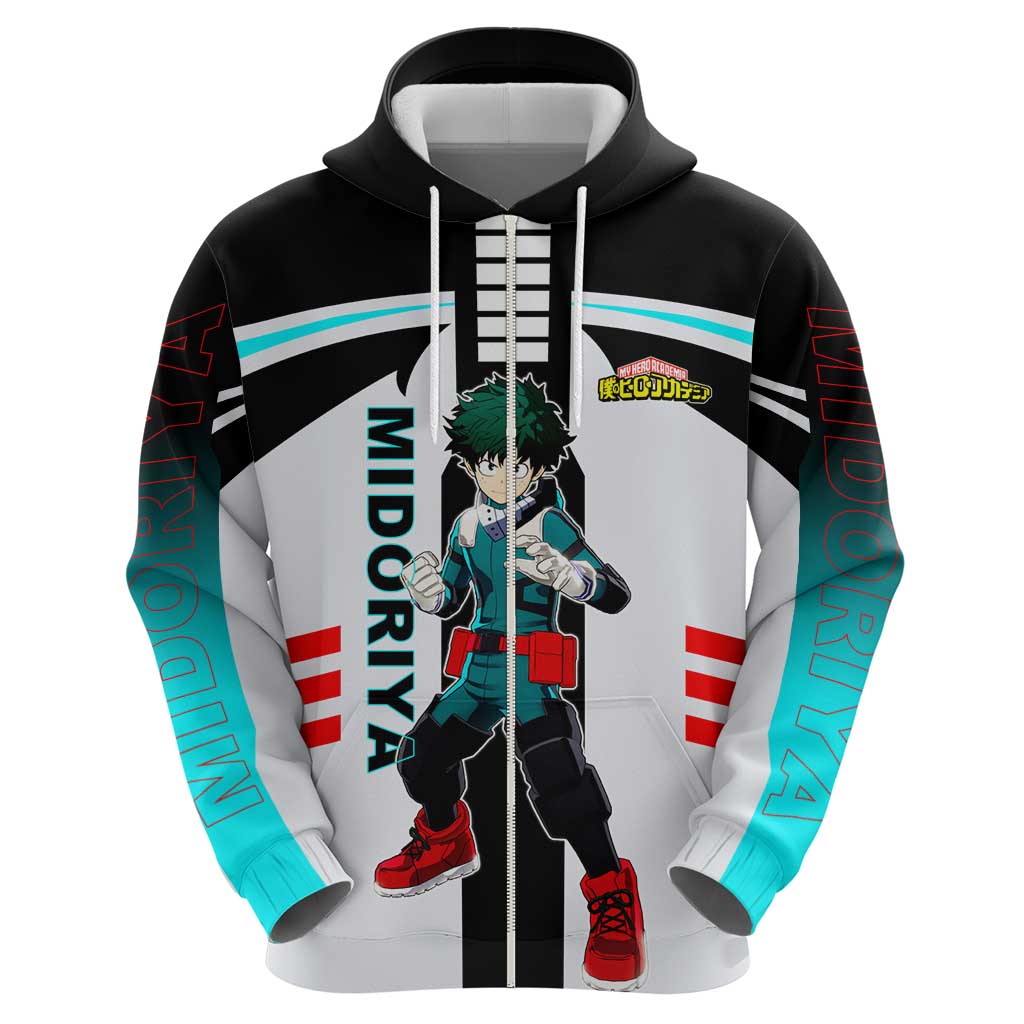Izuku Midoriya My Hero Academia Hoodie with One For All Quirk and Heroic Action Design - The Mazicc