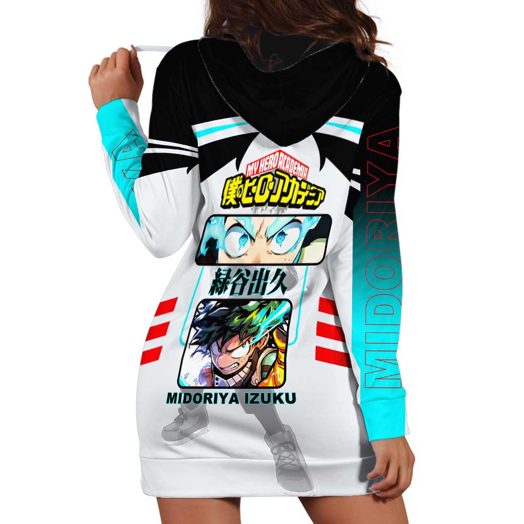Izuku Midoriya My Hero Academia Hoodie Dress with One For All Quirk and Heroic Action Design - The Mazicc