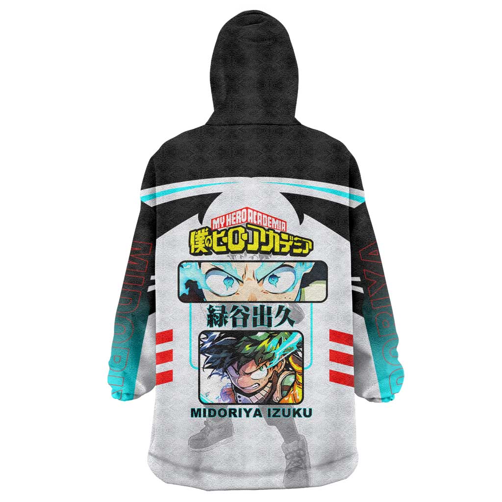 Izuku Midoriya My Hero Academia Wearable Blanket Hoodie with One For All Quirk and Heroic Action Design - The Mazicc