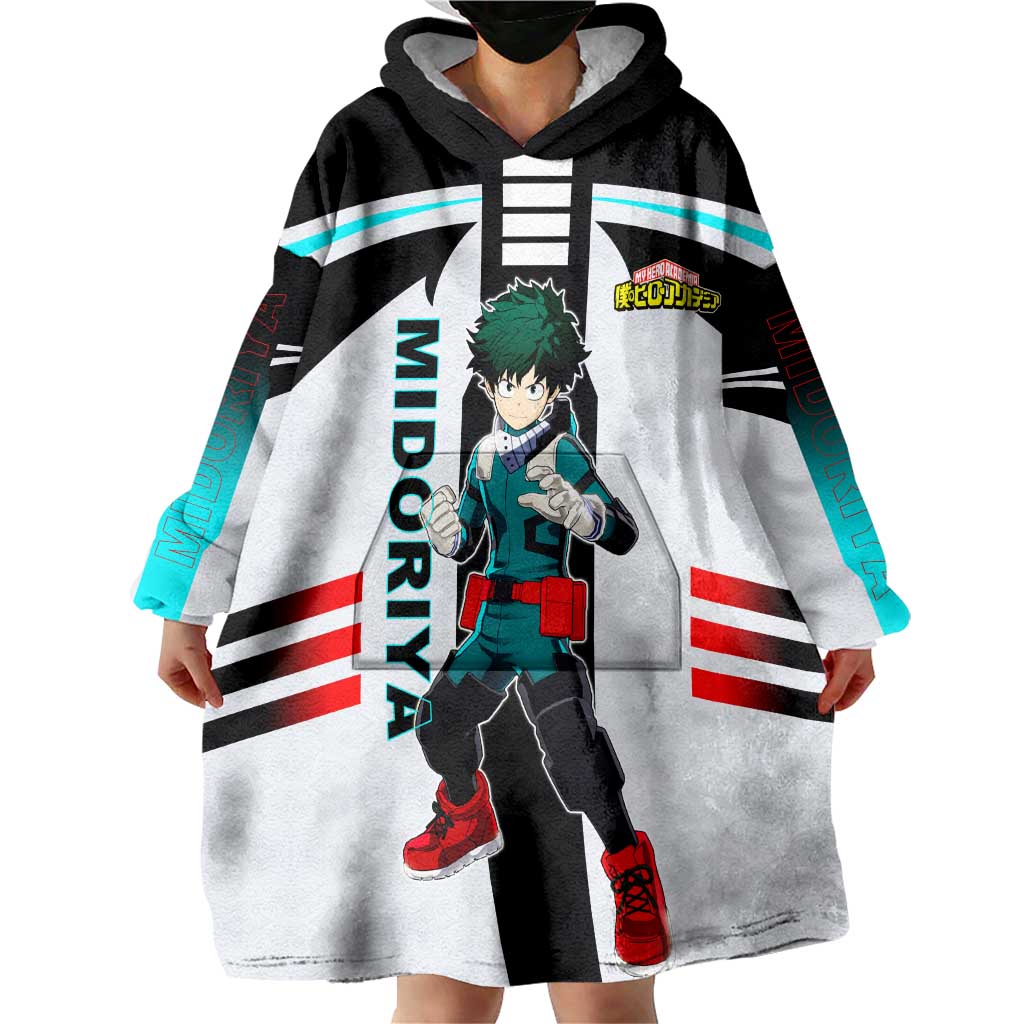 Izuku Midoriya My Hero Academia Wearable Blanket Hoodie with One For All Quirk and Heroic Action Design - The Mazicc