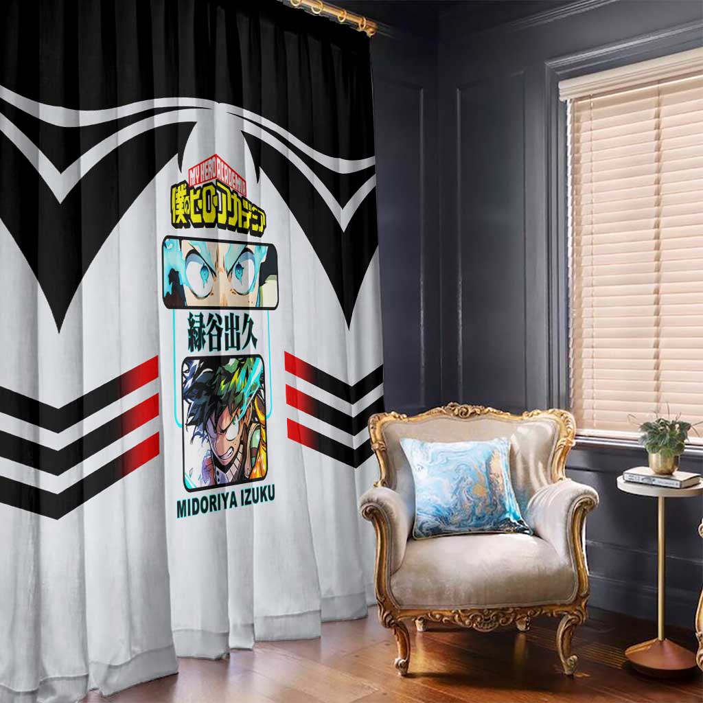 Izuku Midoriya My Hero Academia Window Curtain with One For All Quirk and Heroic Action Design - The Mazicc