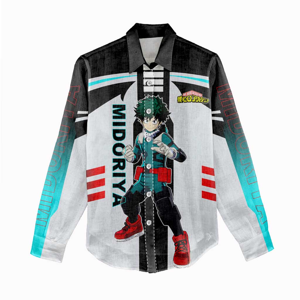 Izuku Midoriya My Hero Academia Women Casual Shirt with One For All Quirk and Heroic Action Design - The Mazicc