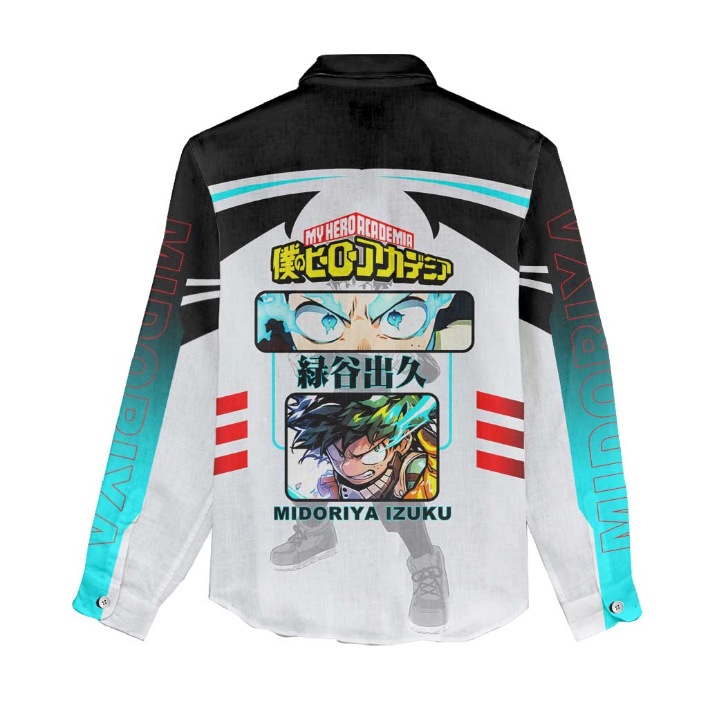 Izuku Midoriya My Hero Academia Women Casual Shirt with One For All Quirk and Heroic Action Design - The Mazicc