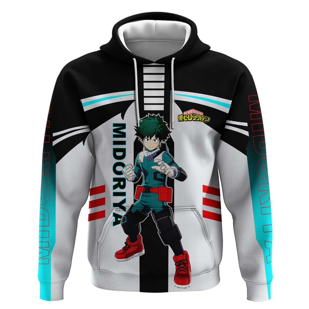 Izuku Midoriya My Hero Academia Zip Hoodie with One For All Quirk and Heroic Action Design - The Mazicc