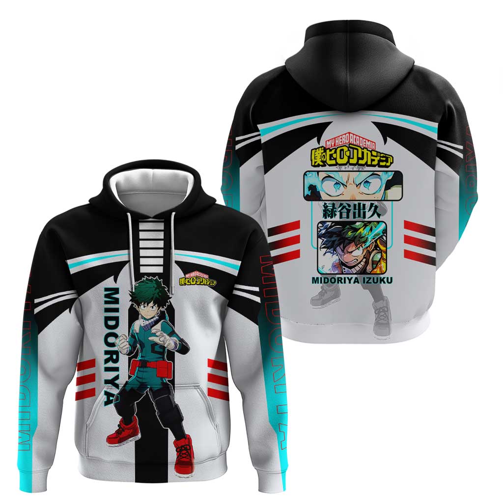 Izuku Midoriya My Hero Academia Zip Hoodie with One For All Quirk and Heroic Action Design - The Mazicc