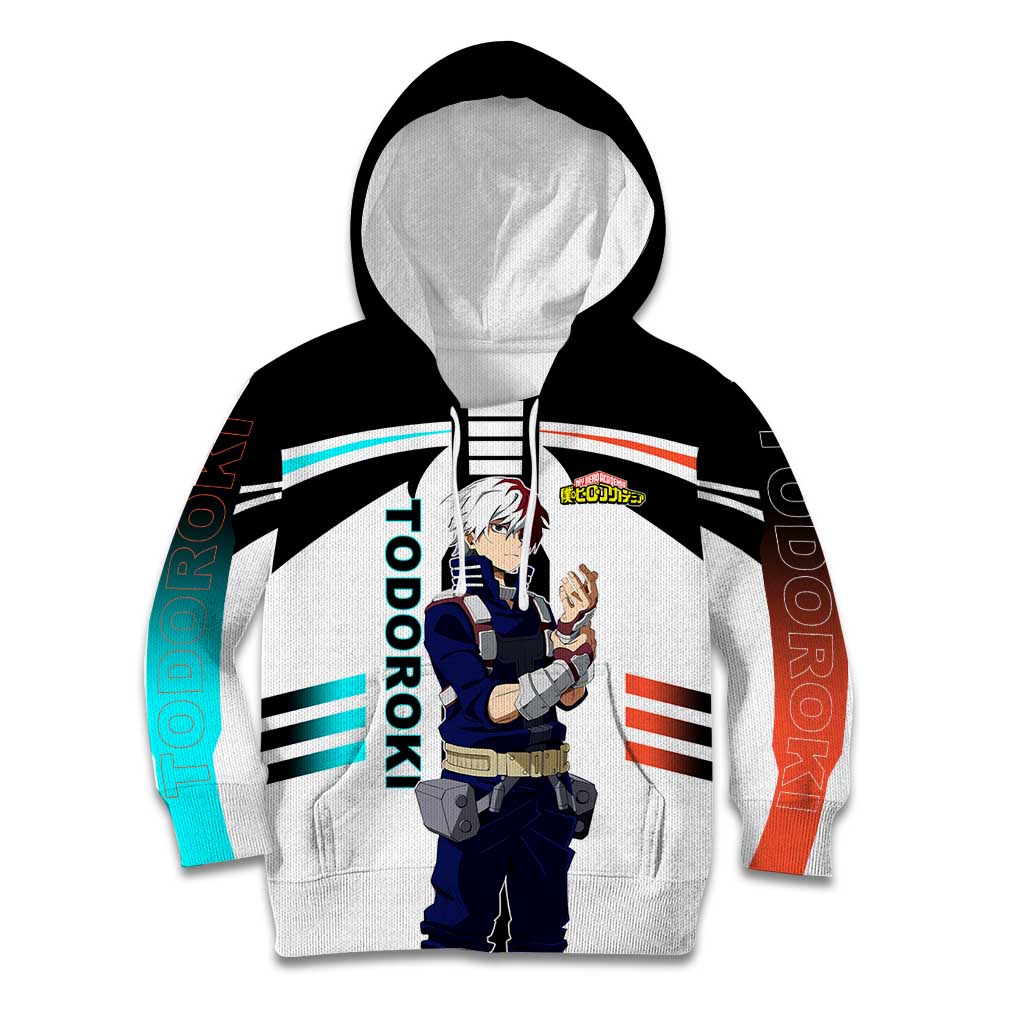 Shoto Todoroki My Hero Academia Kid Hoodie with Fire and Ice Quirk and Dynamic Hero Pose Design - The Mazicc