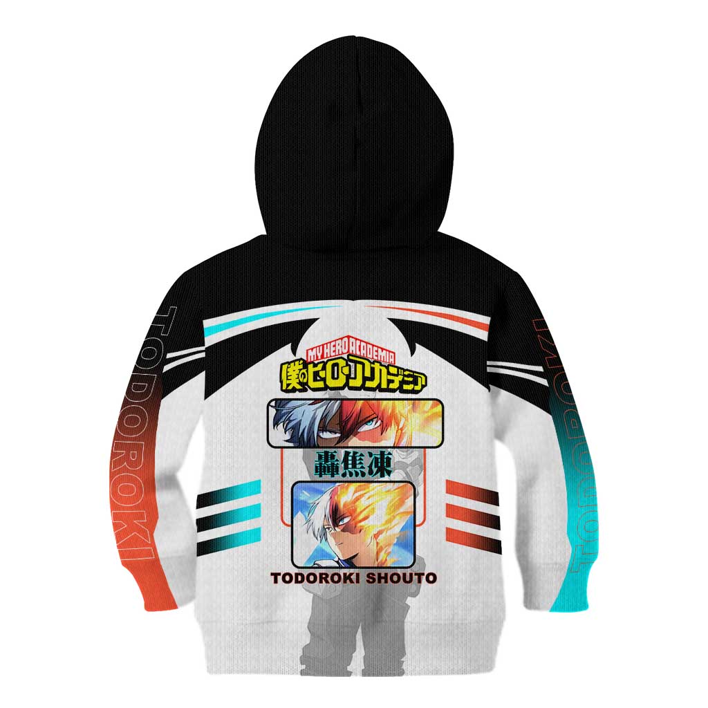 Shoto Todoroki My Hero Academia Kid Hoodie with Fire and Ice Quirk and Dynamic Hero Pose Design - The Mazicc