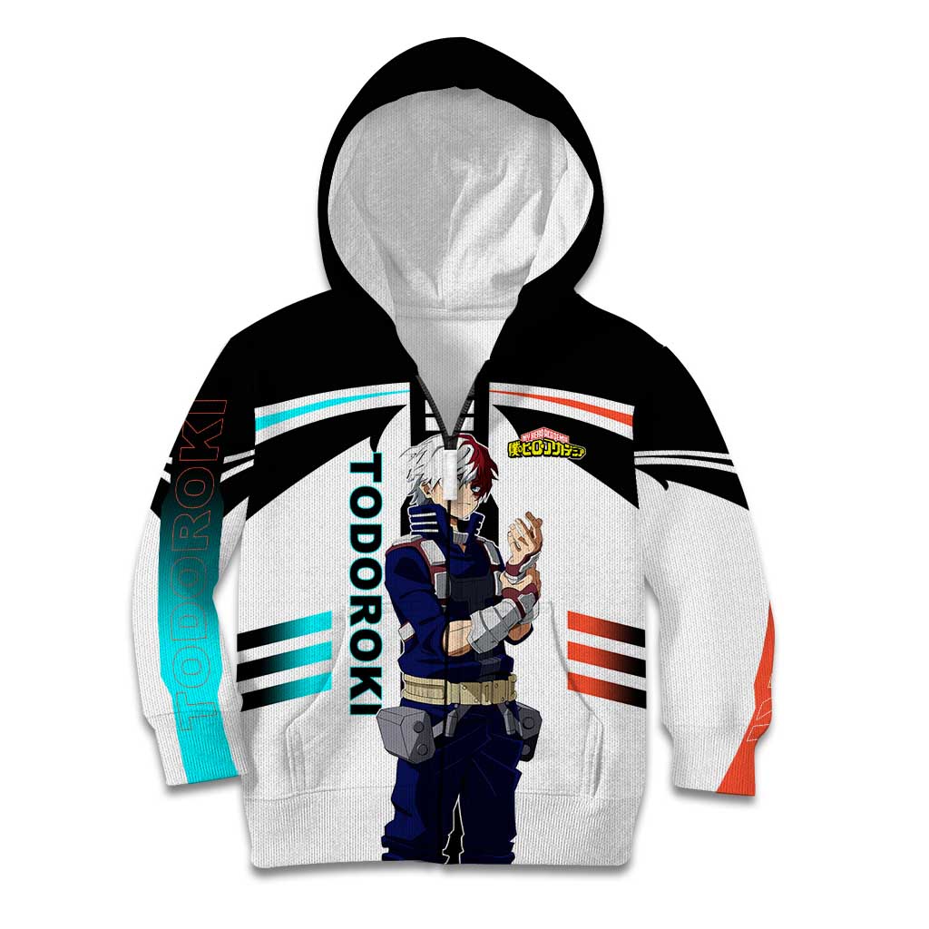 Shoto Todoroki My Hero Academia Kid Hoodie with Fire and Ice Quirk and Dynamic Hero Pose Design - The Mazicc