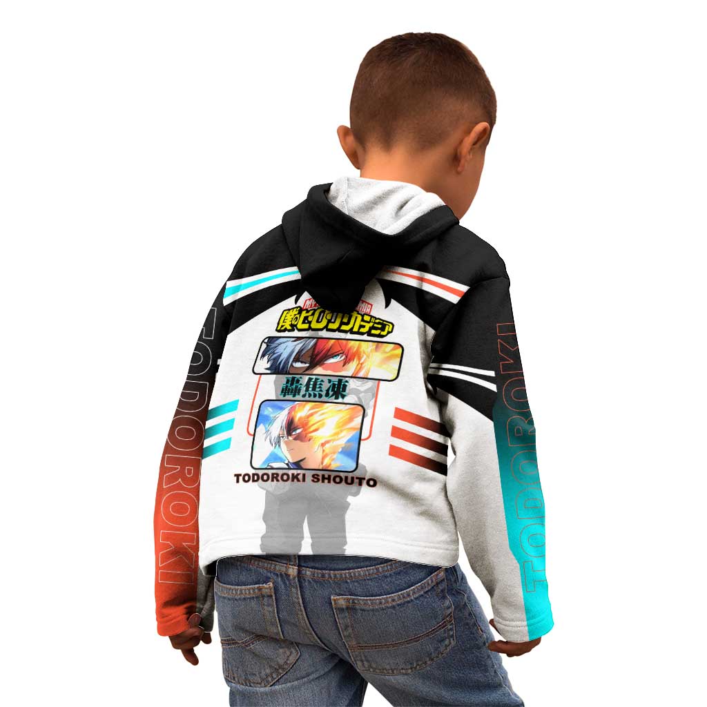 Shoto Todoroki My Hero Academia Kid Hoodie with Fire and Ice Quirk and Dynamic Hero Pose Design - The Mazicc