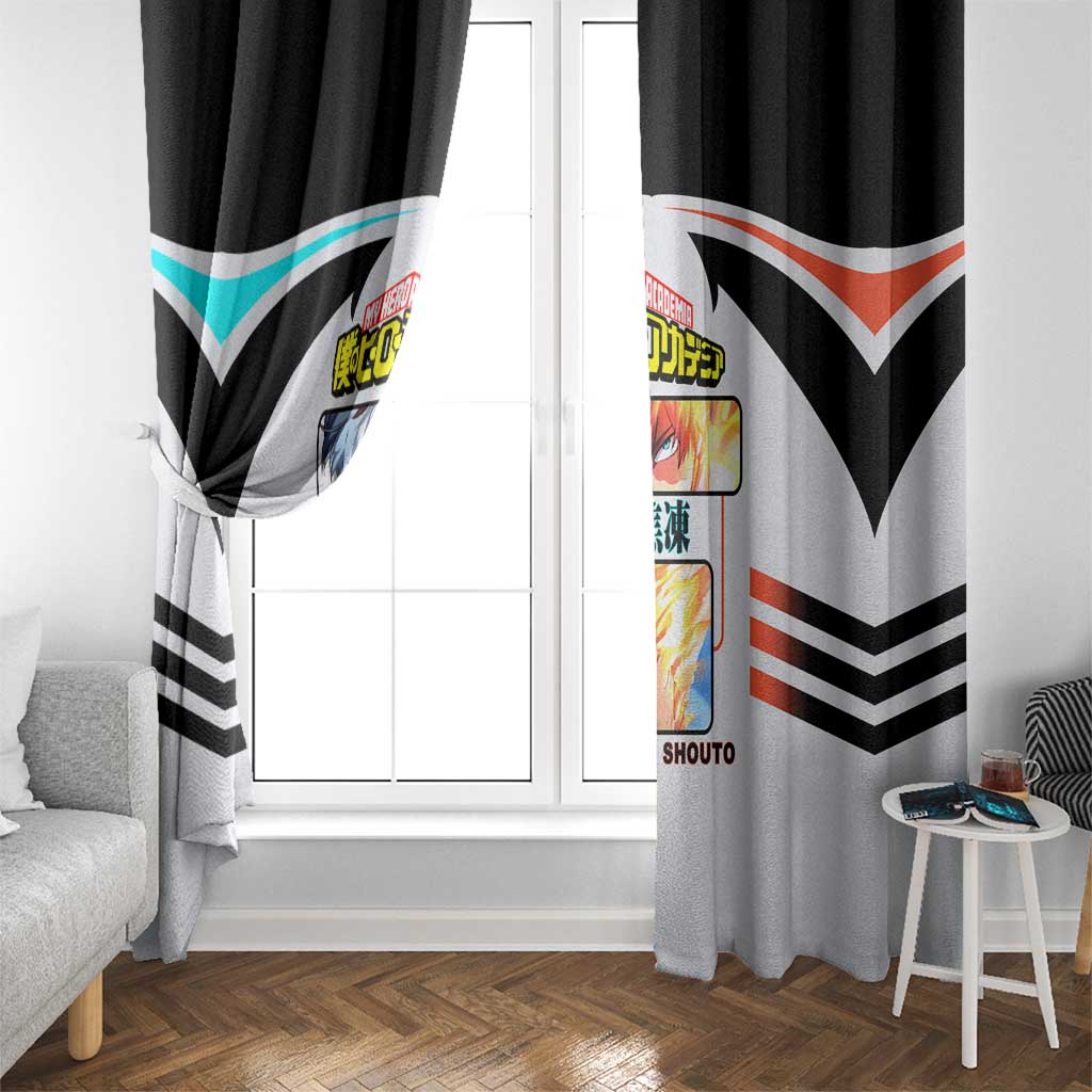 Shoto Todoroki My Hero Academia Window Curtain with Fire and Ice Quirk and Dynamic Hero Pose Design - The Mazicc
