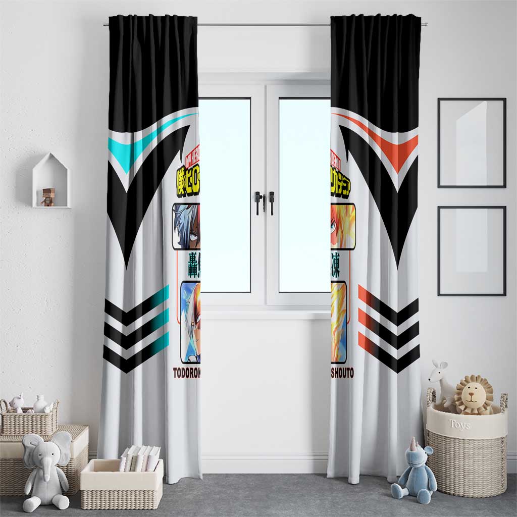 Shoto Todoroki My Hero Academia Window Curtain with Fire and Ice Quirk and Dynamic Hero Pose Design - The Mazicc