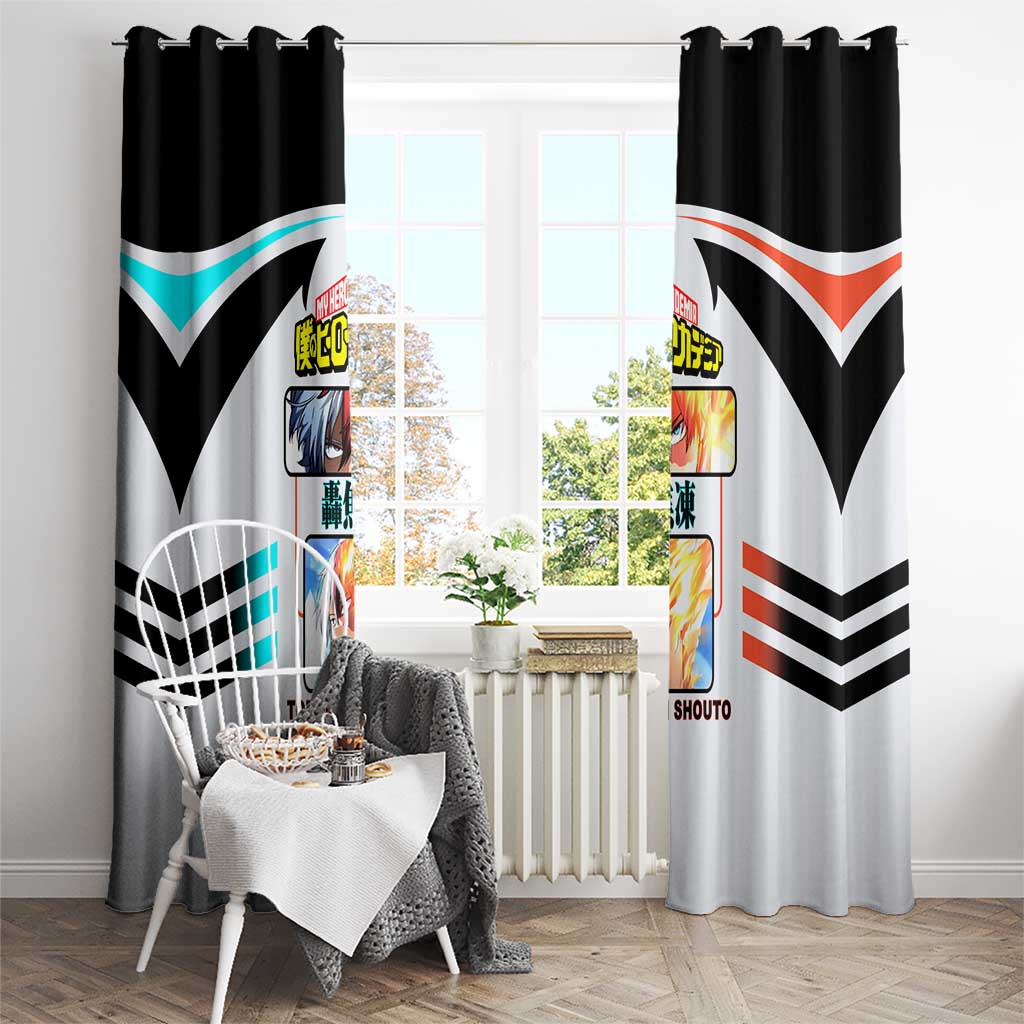 Shoto Todoroki My Hero Academia Window Curtain with Fire and Ice Quirk and Dynamic Hero Pose Design - The Mazicc