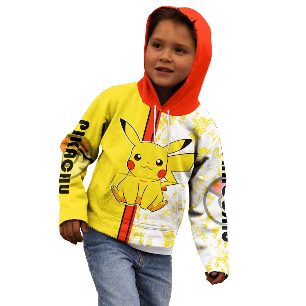 Pikachu Kid Hoodie with Electric Type and Energetic Lightning Pose Design - The Mazicc
