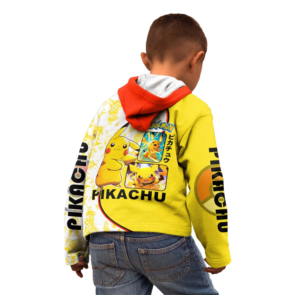 Pikachu Kid Hoodie with Electric Type and Energetic Lightning Pose Design - The Mazicc