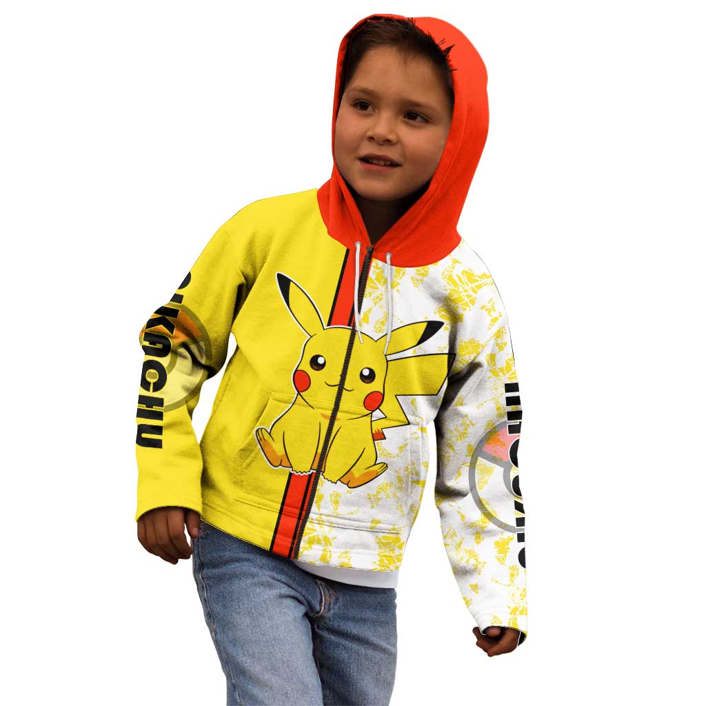 Pikachu Kid Hoodie with Electric Type and Energetic Lightning Pose Design - The Mazicc