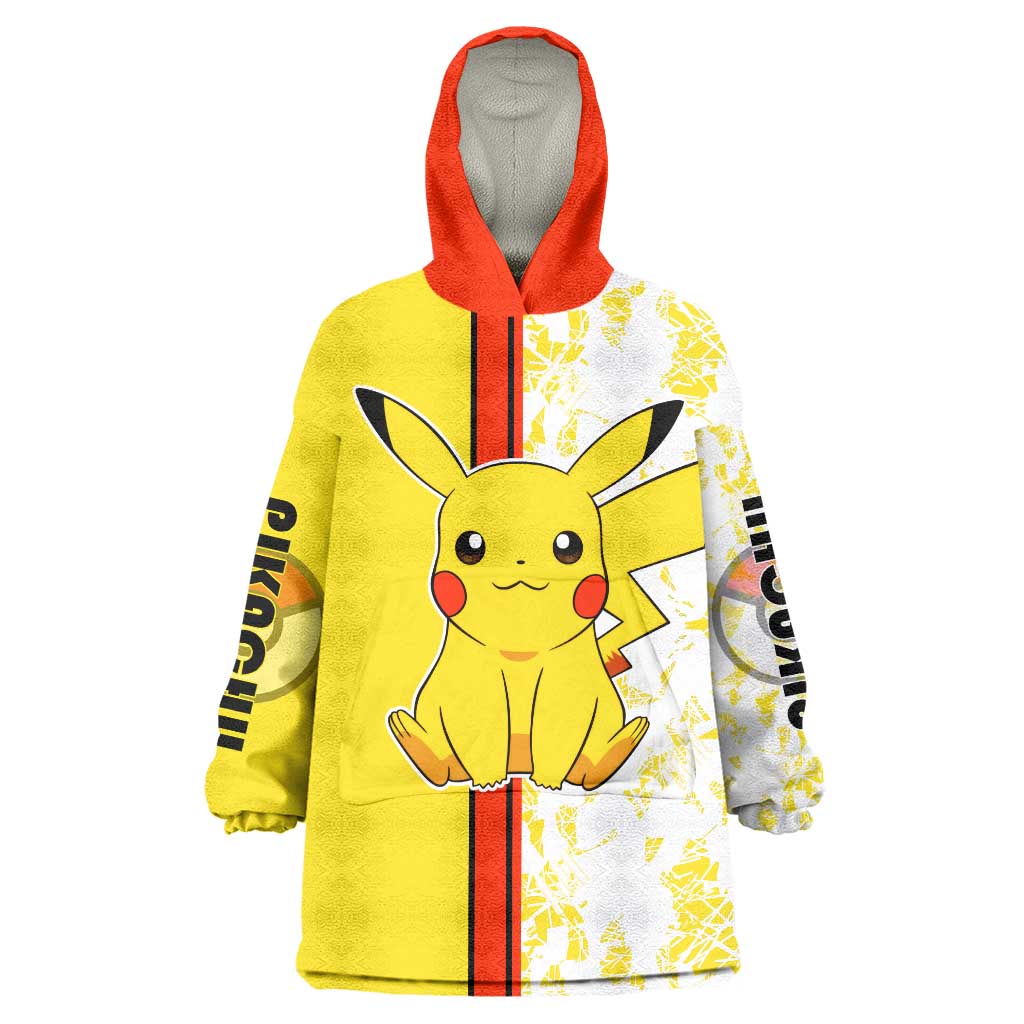 Pikachu Wearable Blanket Hoodie with Electric Type and Energetic Lightning Pose Design - The Mazicc