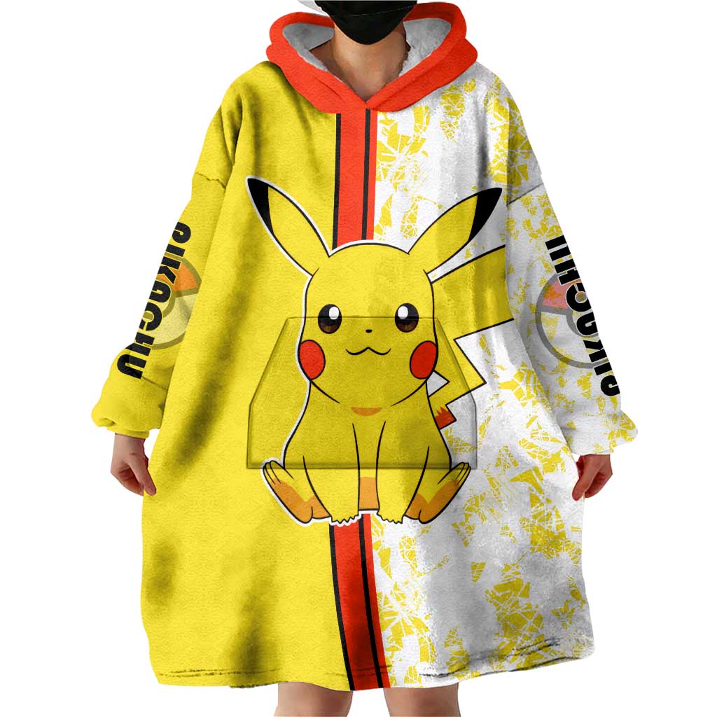 Pikachu Wearable Blanket Hoodie with Electric Type and Energetic Lightning Pose Design - The Mazicc