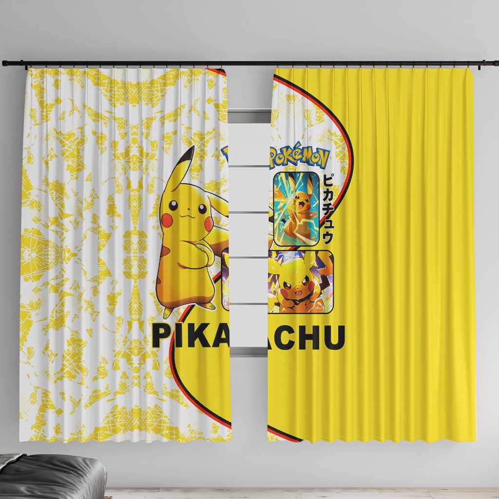 Pikachu Window Curtain with Electric Type and Energetic Lightning Pose Design - The Mazicc
