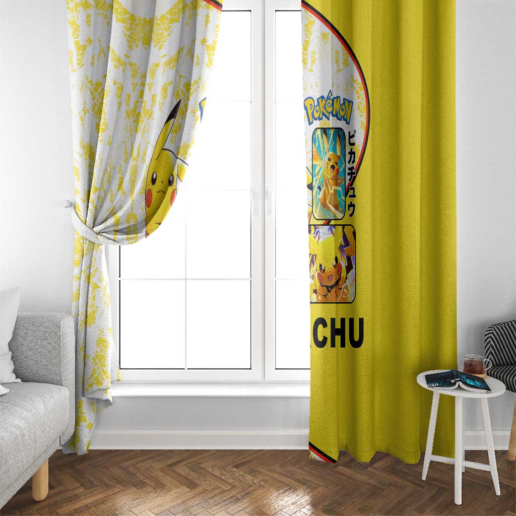 Pikachu Window Curtain with Electric Type and Energetic Lightning Pose Design - The Mazicc