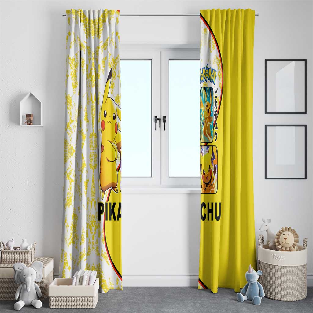 Pikachu Window Curtain with Electric Type and Energetic Lightning Pose Design - The Mazicc