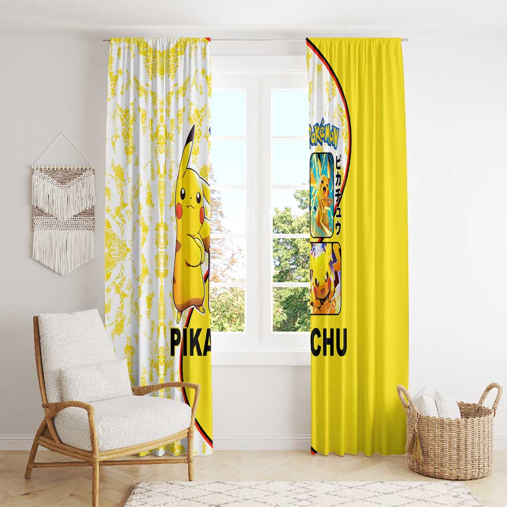 Pikachu Window Curtain with Electric Type and Energetic Lightning Pose Design - The Mazicc