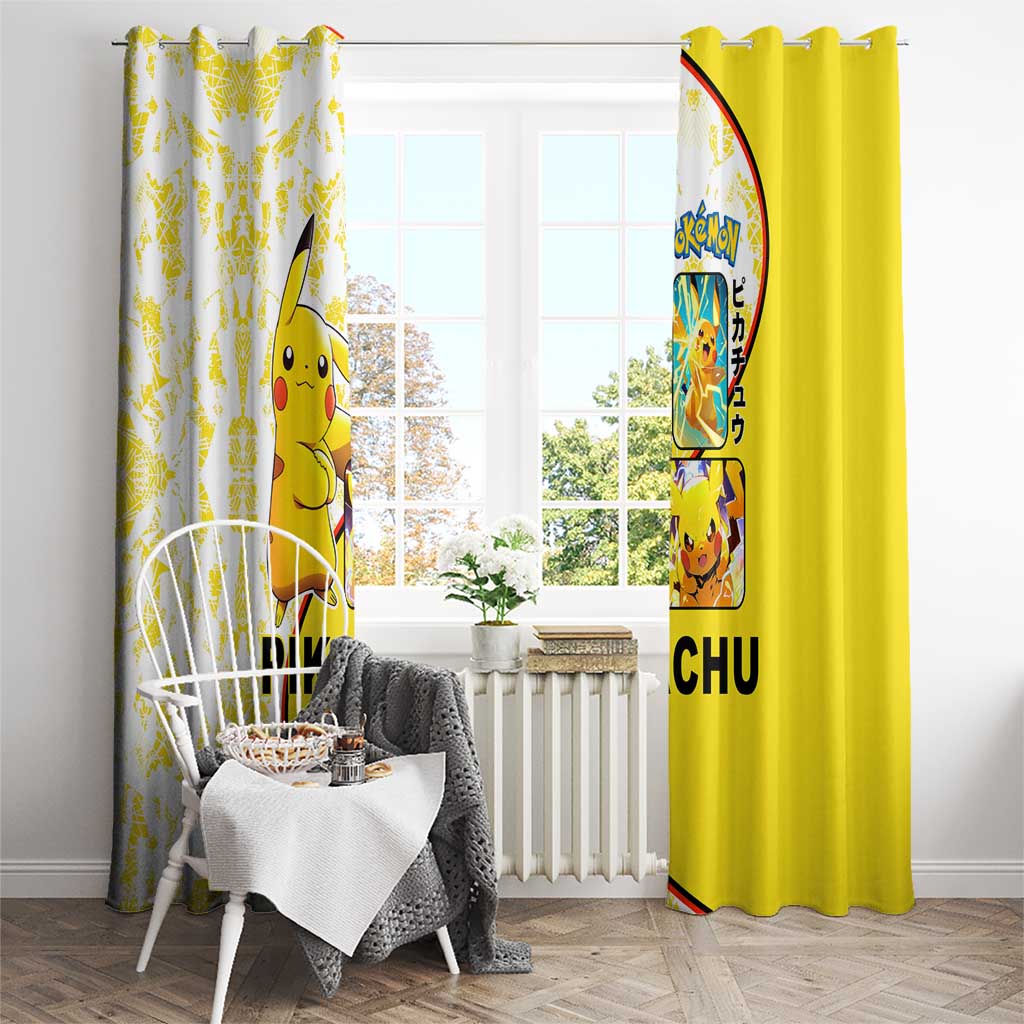 Pikachu Window Curtain with Electric Type and Energetic Lightning Pose Design - The Mazicc