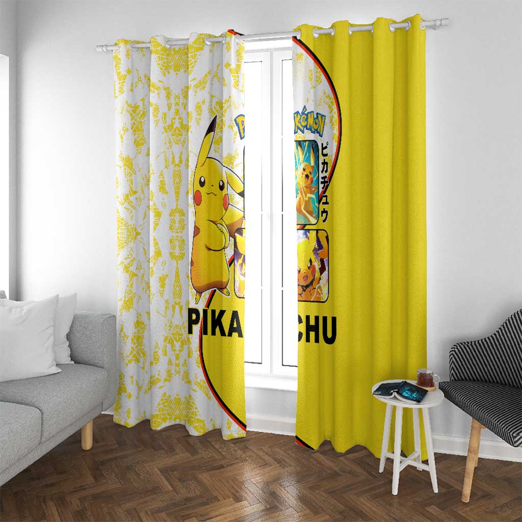 Pikachu Window Curtain with Electric Type and Energetic Lightning Pose Design - The Mazicc