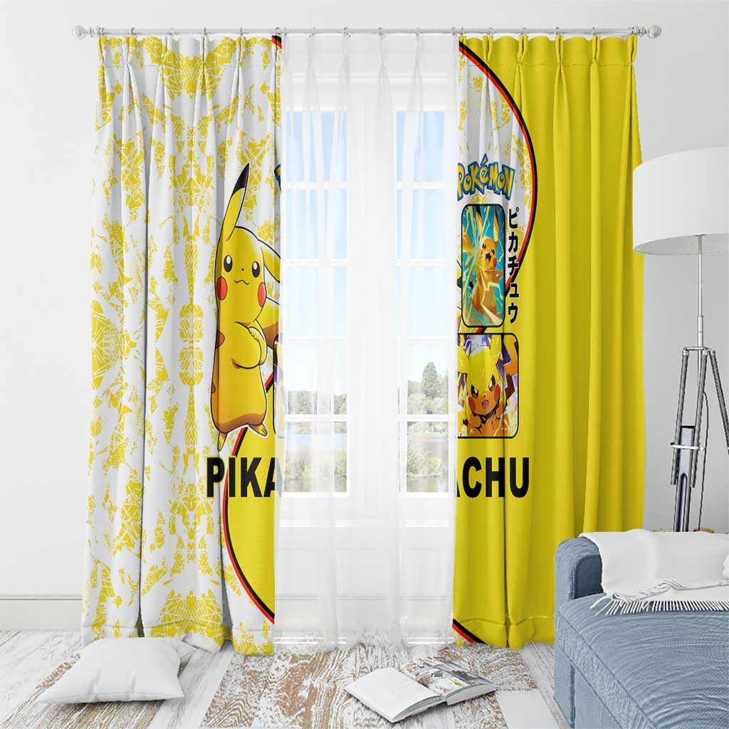 Pikachu Window Curtain with Electric Type and Energetic Lightning Pose Design - The Mazicc