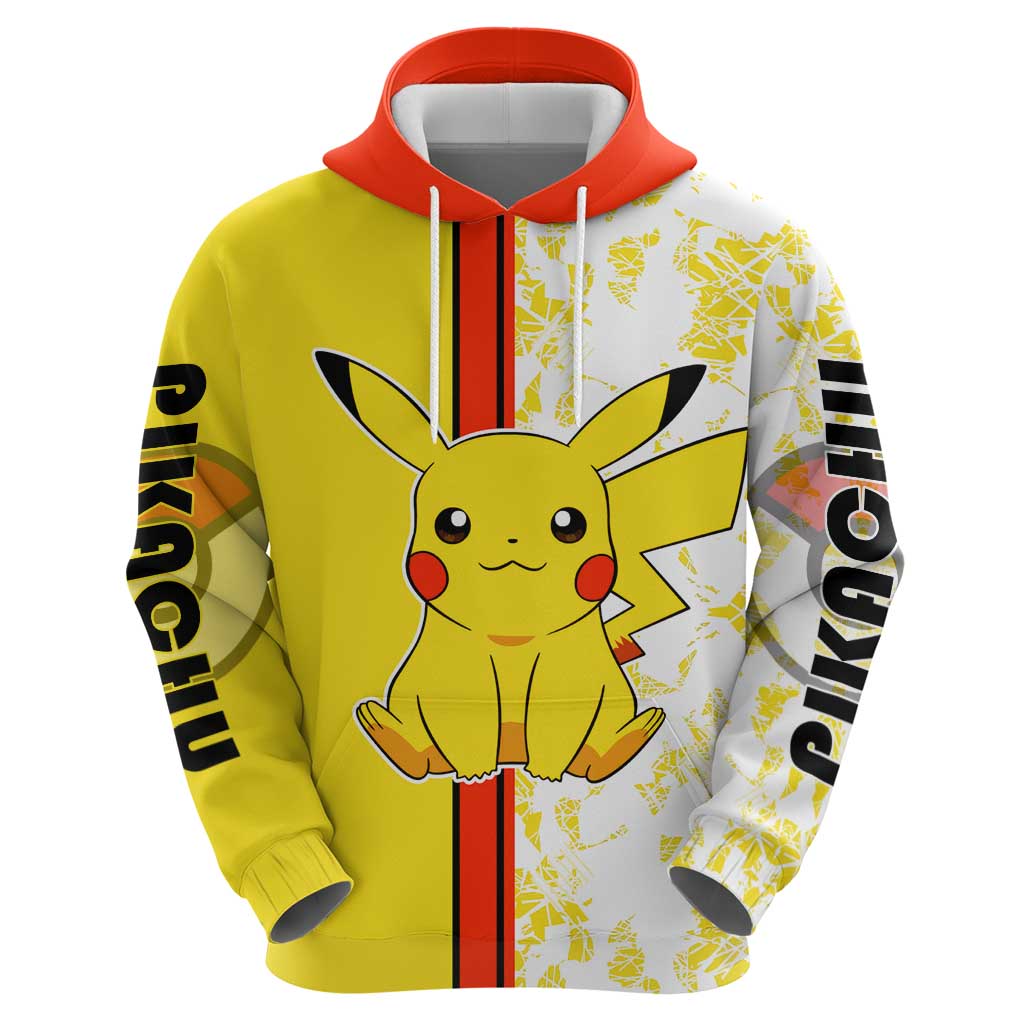 Pikachu Zip Hoodie with Electric Type and Energetic Lightning Pose Design - The Mazicc