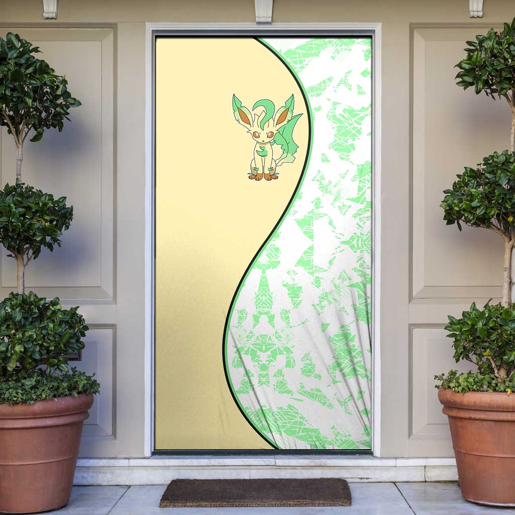Leafeon Door Cover with Grass Type and Leafy Nature Pose Design - The Mazicc