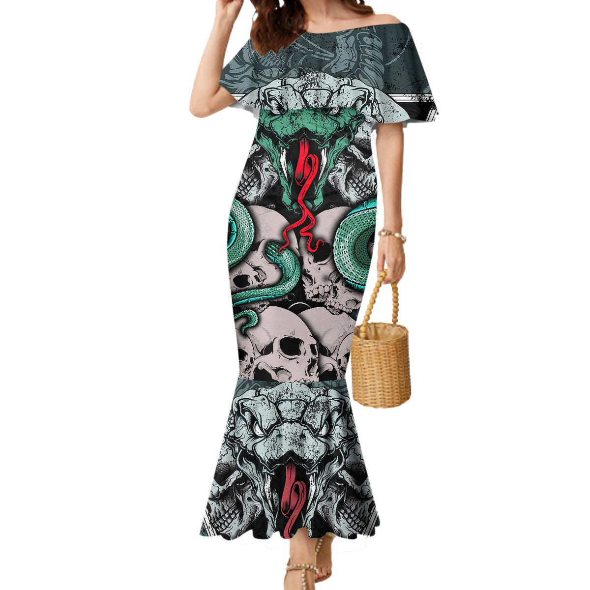 infernal-trio-mermaid-dress-skull-viper-and-sinister-snake
