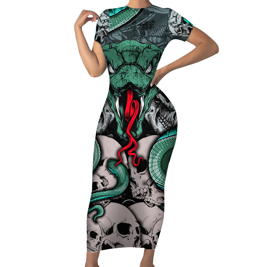 infernal-trio-short-sleeve-bodycon-dress-skull-viper-and-sinister-snake