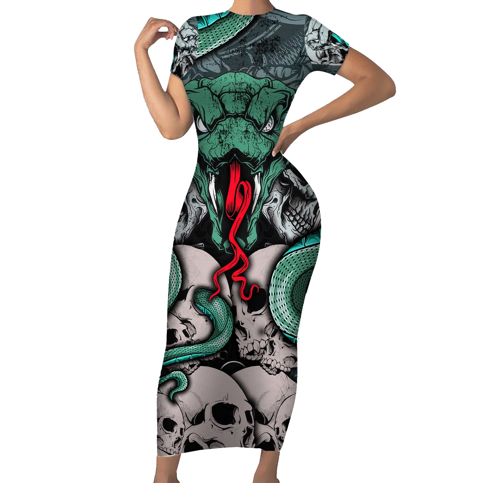 infernal-trio-short-sleeve-bodycon-dress-skull-viper-and-sinister-snake