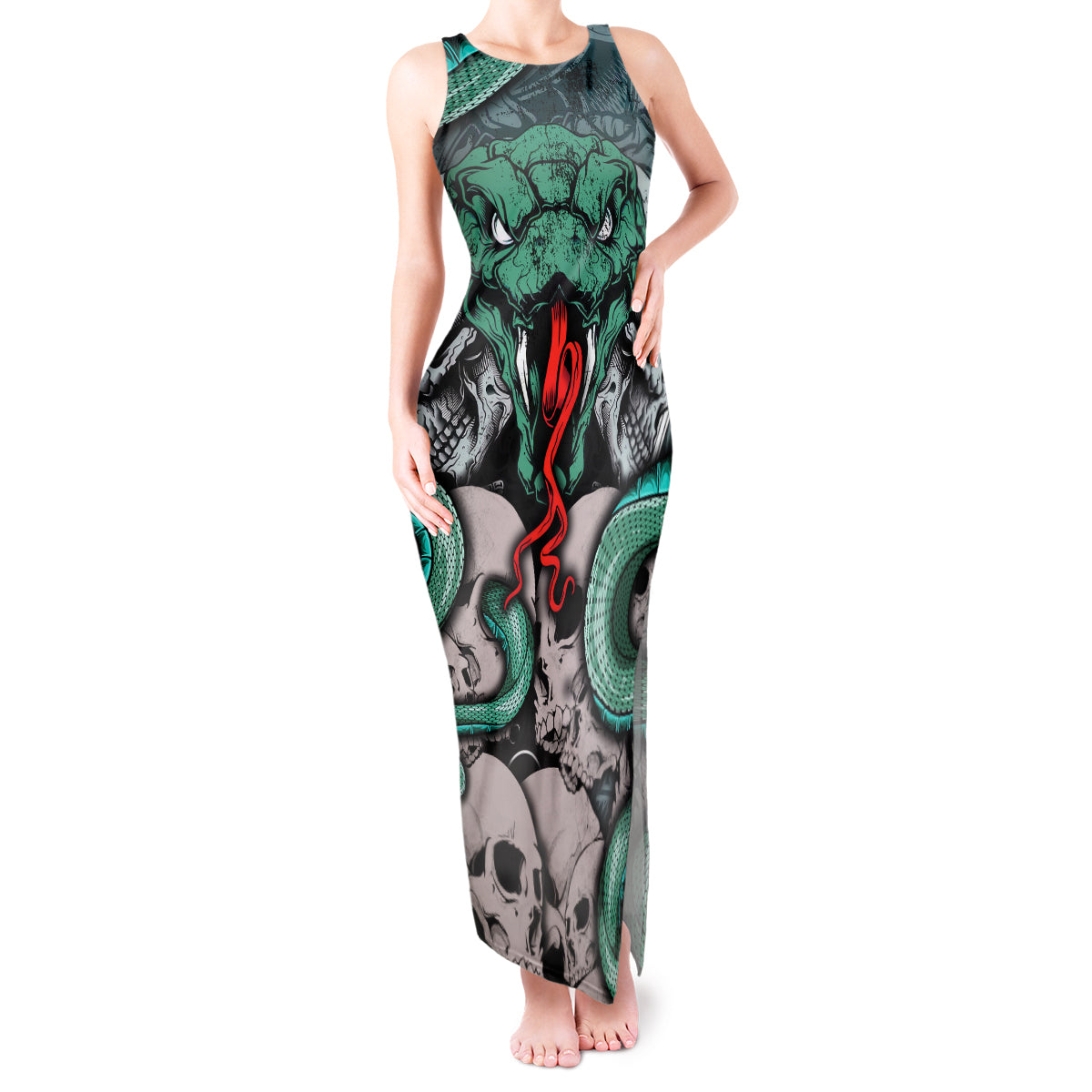 infernal-trio-tank-maxi-dress-skull-viper-and-sinister-snake