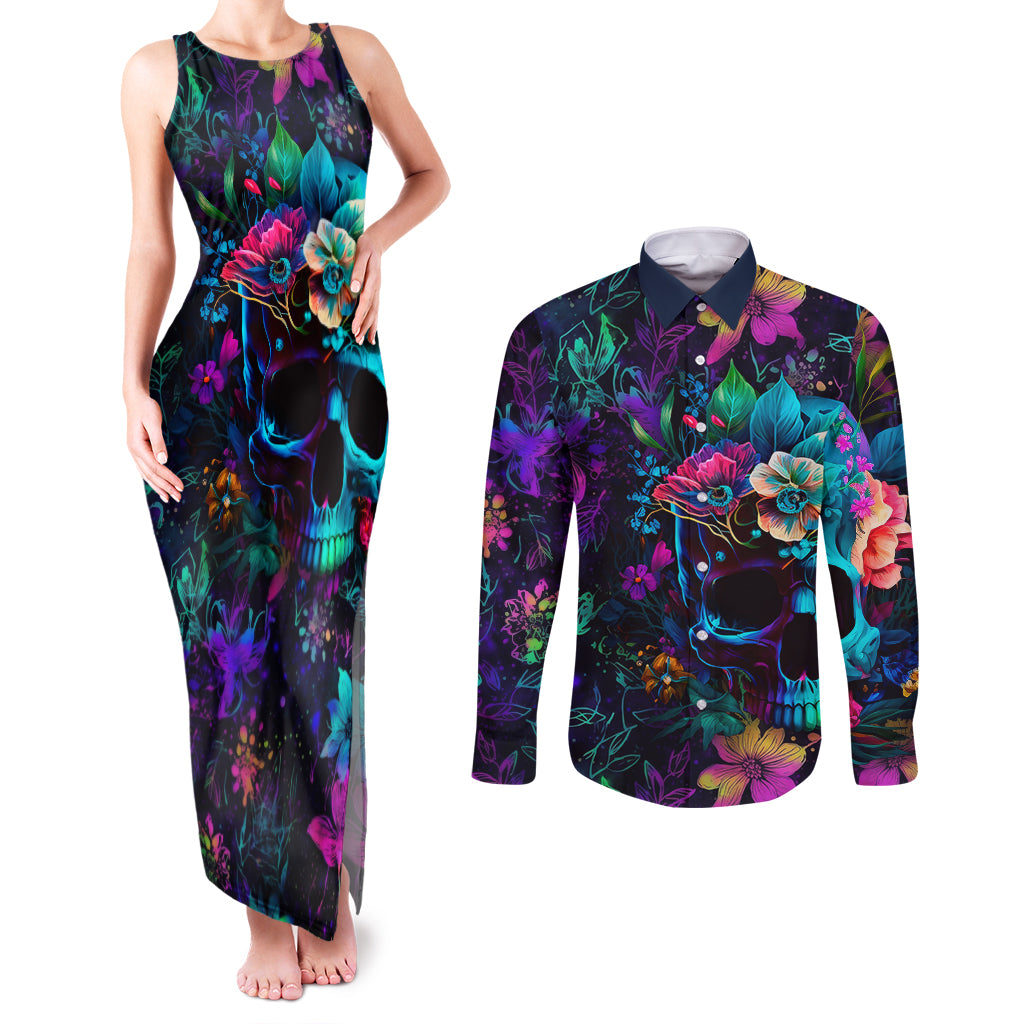 this-beauty-is-a-beast-couples-matching-tank-maxi-dress-and-long-sleeve-button-shirts