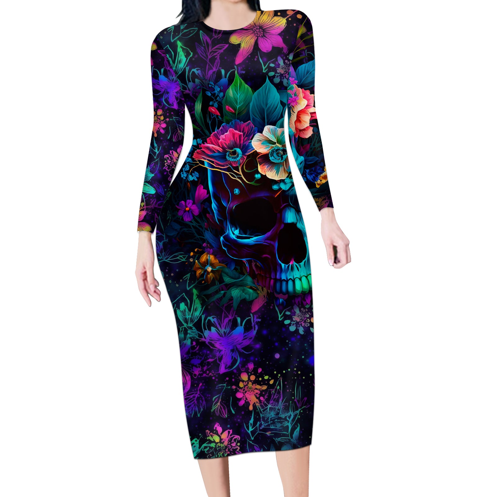 this-beauty-is-a-beast-long-sleeve-bodycon-dress