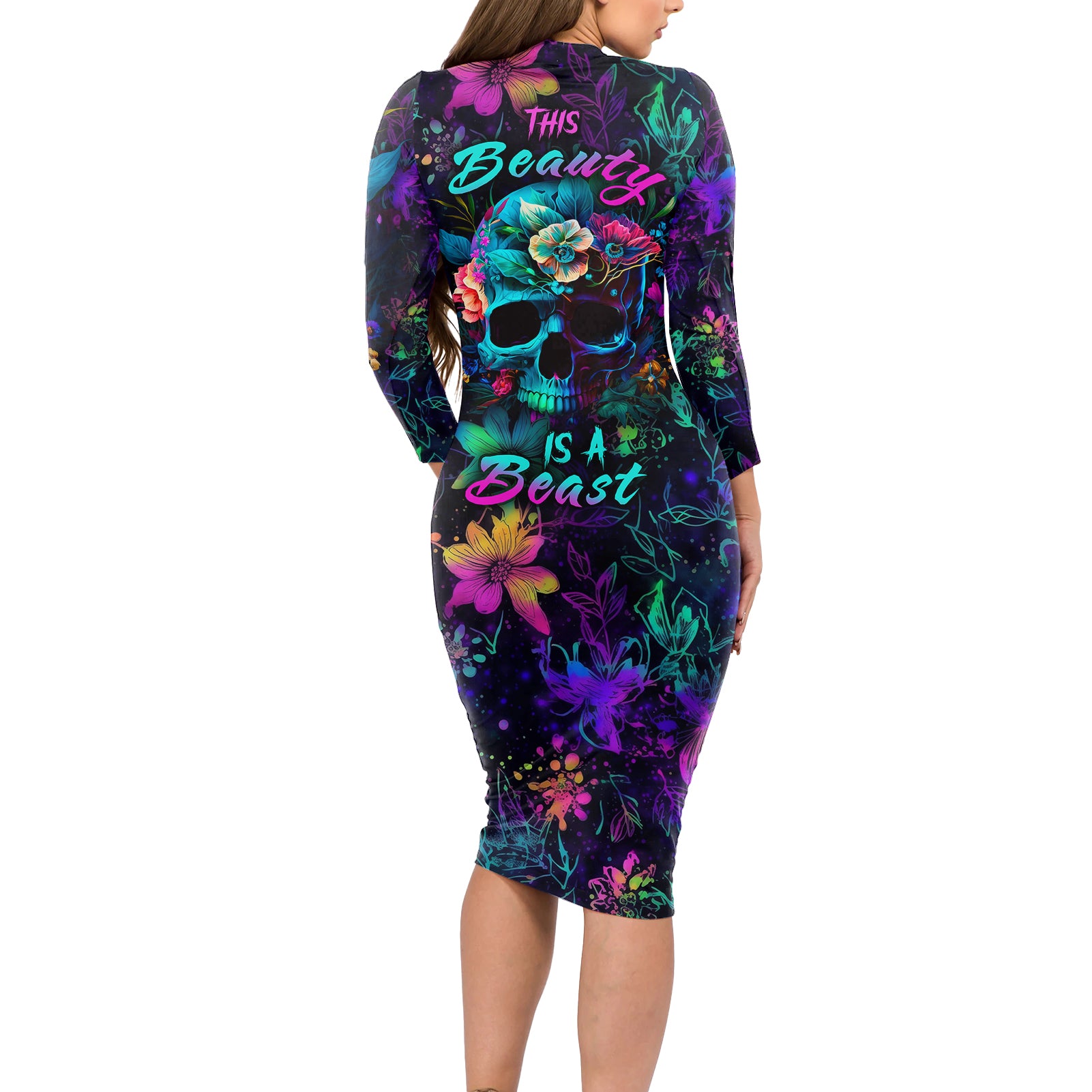 this-beauty-is-a-beast-long-sleeve-bodycon-dress